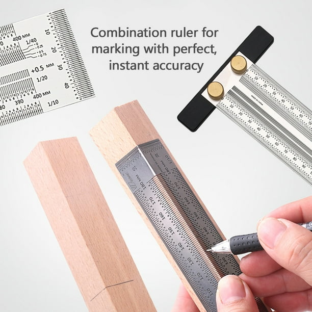 Center Gauge Wookworking Ruler Small Portable Marking Tool Stainless Steel Supplies Ruler Compasses for Angle Marking Metal Machining 